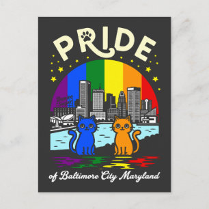 Postal Orgullo de la Ciudad de Baltimore Maryland Gatos B