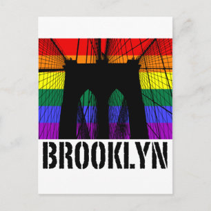 Postal Orgullo de la silueta del puente de Brooklyn 2