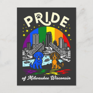 Postal Orgullo de Milwaukee Ciudad Wisconsin Perros Arcoí