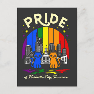 Postal Orgullo de Nashville Ciudad Tennessee Gatos Arcoír