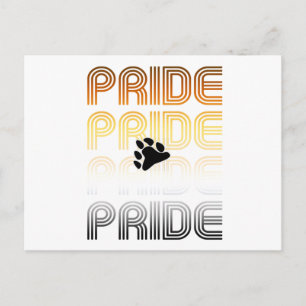 Postal Orgullo de Oso Garra Diseño de Patrón Retro Letras