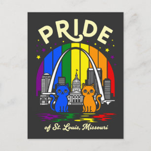 Postal Orgullo de St. Louis Ciudad Missouri Gatos Arcoiri