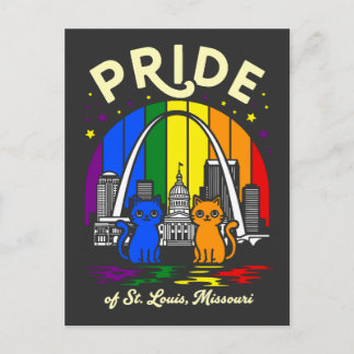 Postal Orgullo de St. Louis Ciudad Missouri Gatos Arcoiri