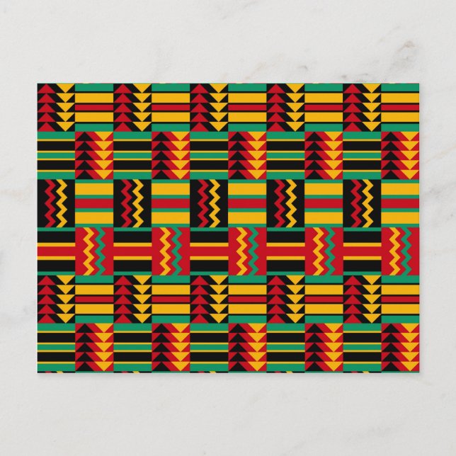 Postal Orgullo de tejer de cestas africanas rojo amarillo (Anverso)