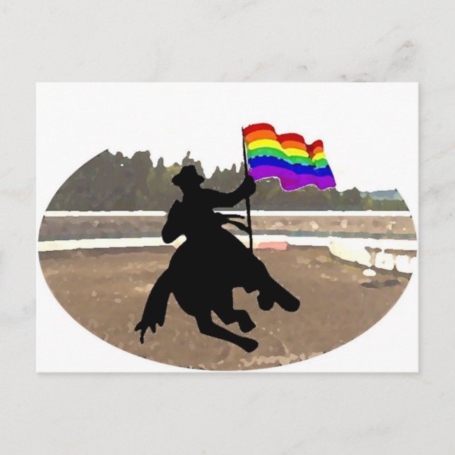 Postal Orgullo de vaquero GLBT (Anverso)