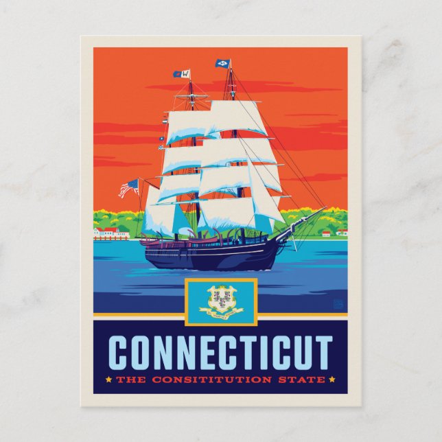 Postal Orgullo del Estado | Connecticut (Anverso)