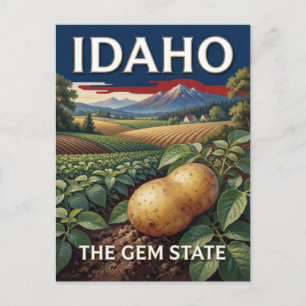Postal Orgullo del estado de Idaho 🥔 paisaje de granja e