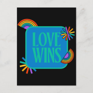 Postal Orgullo- el amor gana. Arcoíris gay lgbtq     