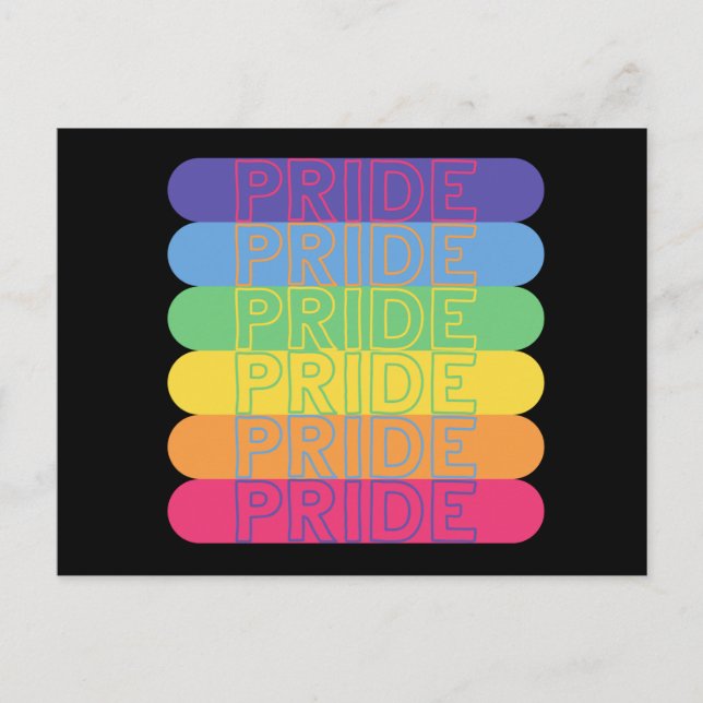 Postal Orgullo en colores arcoiris (Anverso)