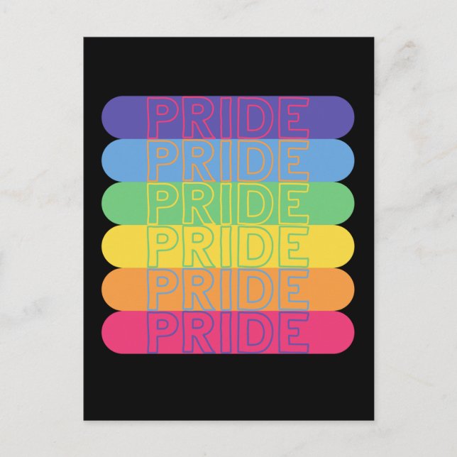 Postal Orgullo en colores arcoiris (Anverso)