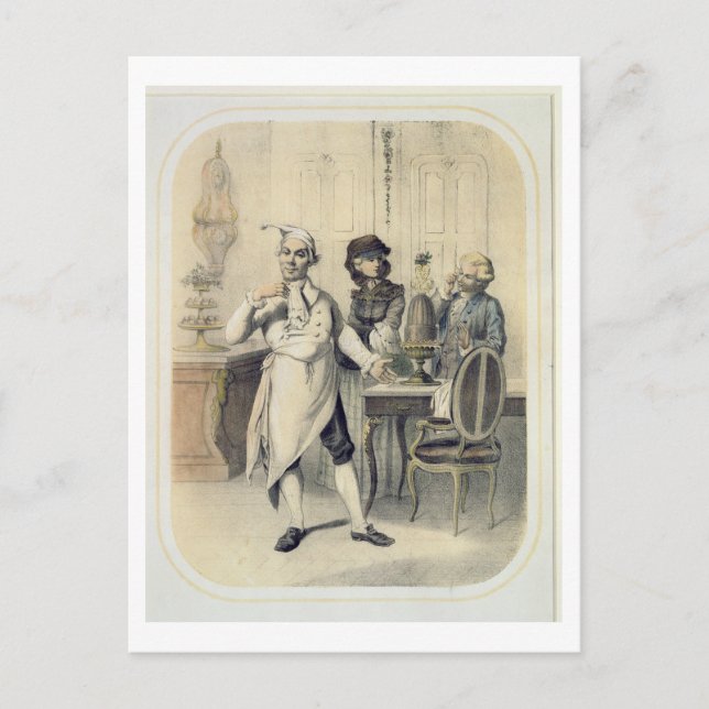 Postal Orgullo en la cocina, de una serie de impresiones  (Anverso)