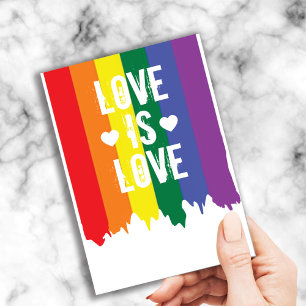 Postal Orgullo gay Arcoiris pintar amor es amor