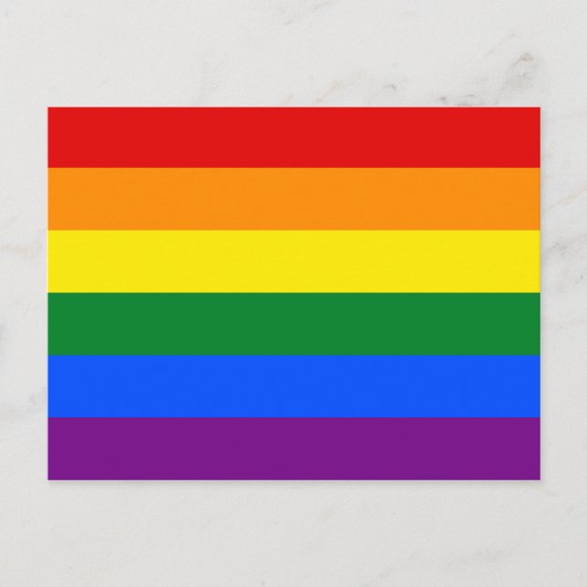 Postal Orgullo gay Bandera arcoiris LGBT (Anverso)