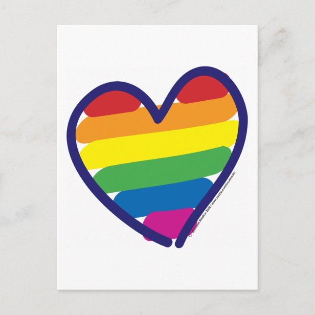 Postal Orgullo Gay Corazón Arcoiris (Anverso)