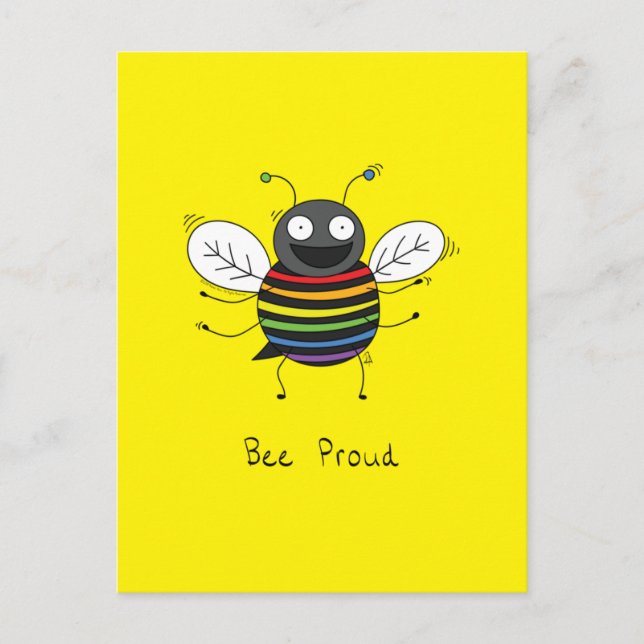 Postal Orgullo gay de Bee Orgullo LGBTQ Bee (Anverso)