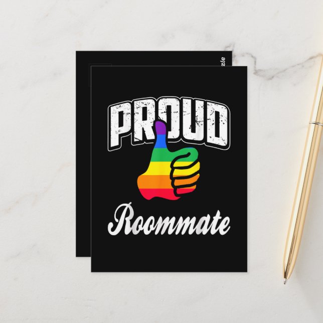 Postal Orgullo Gay de Compañero de Cuarto (Anverso/Reverso In Situ)