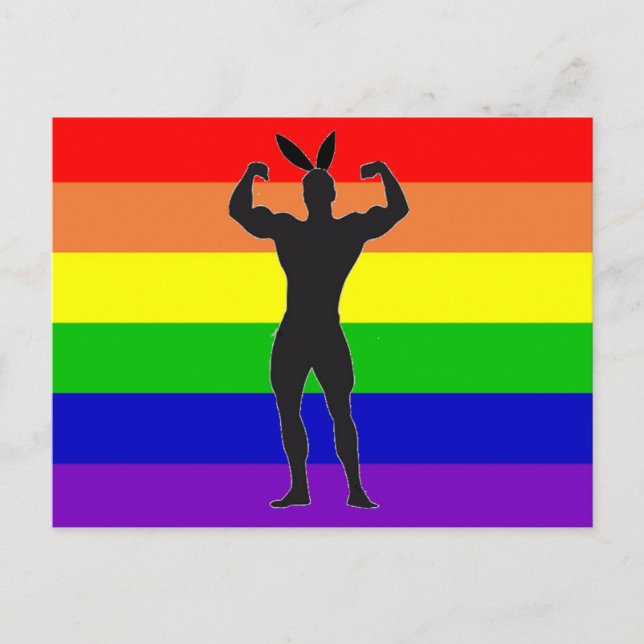 Postal Orgullo Gay Gym Bunny (Anverso)