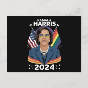 Postal Orgullo gay Kamala Harris 2024 vicepresidente LGBT