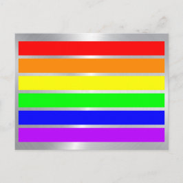 Postal Orgullo gay LGBT: Bandera arcoíris brillantes plat