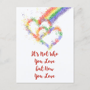 Postal Orgullo Gay Lgbt Hermosos Corazones Arcoiris y Cit