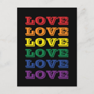 Postal Orgullo Gay LGBTQ Amor Texto Repetido Personalizab