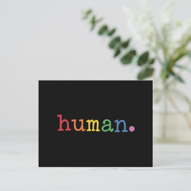 Postal Orgullo Humano LGBT Arcoíris Igualdad LGBTQ (Anverso de pie)