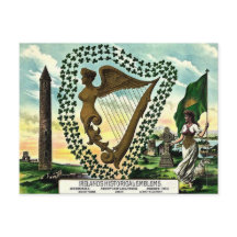 Orgullo irlandés Emblems golden harp clovers