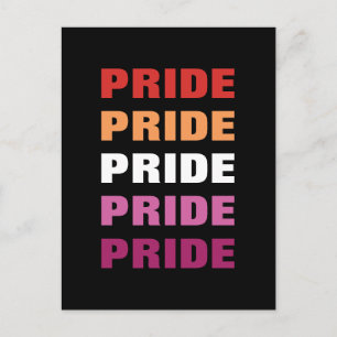 Postal Orgullo lésbico LGBTQ Texto repetido personalizabl