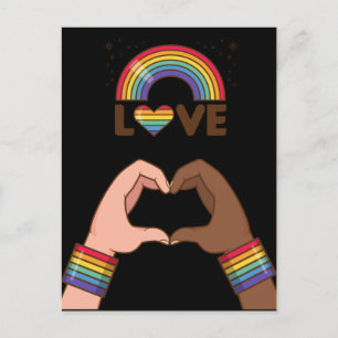 Postal Orgullo LGBT+. Amor arcoíris. Corazón.    