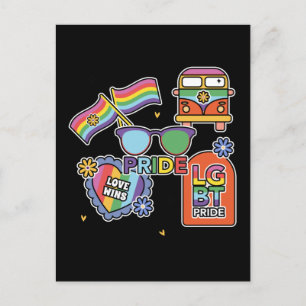 Postal Orgullo LGBT+. amor. bandera del arcoíris