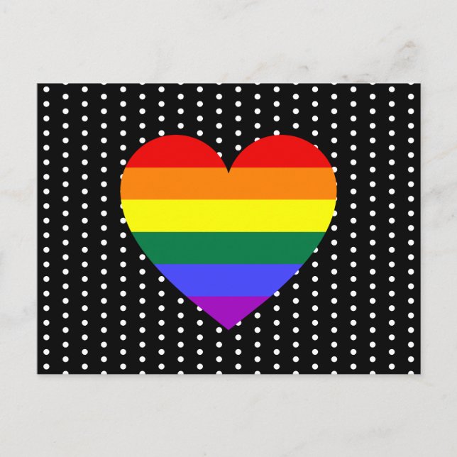 Postal Orgullo LGBT Corazón arcoiris (Anverso)