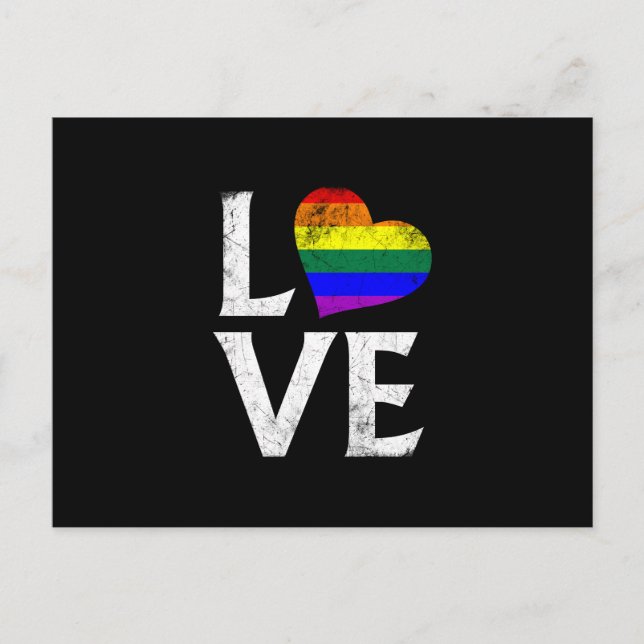 Postal Orgullo LGBTQ de amor apilado (Anverso)