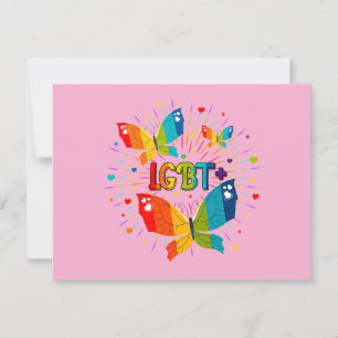 Postal Orgullo mariposa amor amor conciencia LGBT