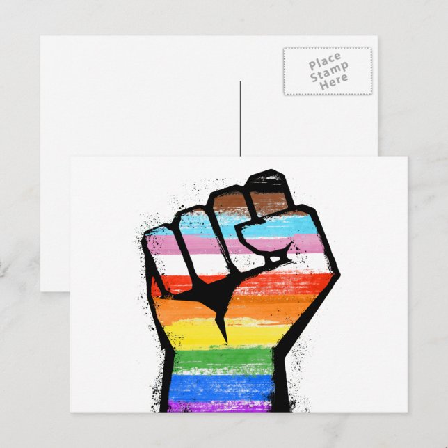 Postal Orgullo Puño Progreso Inclusivo (Anverso / Reverso)