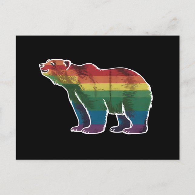 Postal Orgullo retro polar arcoiris lesbiana LGBT Orgullo (Anverso)