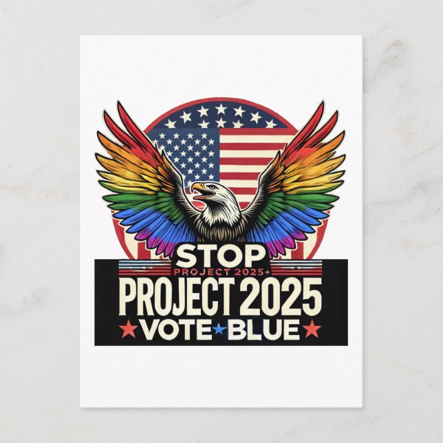 Postal Orgullo - Stop Project 2025 - Vote Azul (Anverso)