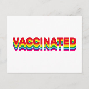 Postal Orgullo vacunado lgbt colores retro del arcoiris g