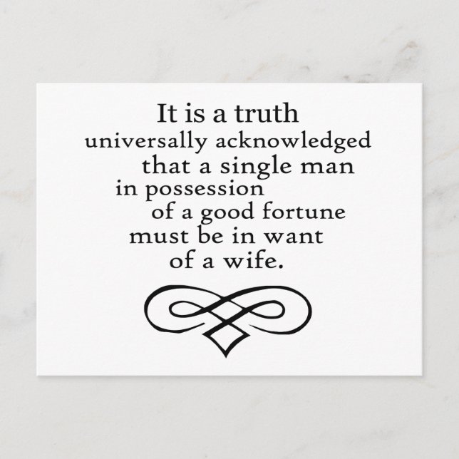 Postal Orgullo y prejuicio (Anverso)