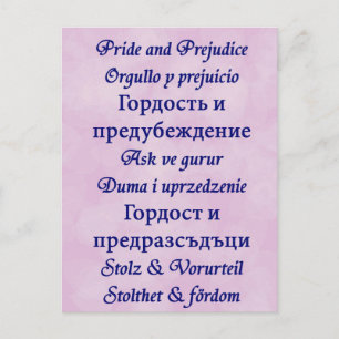 Postal Orgullo y prejuicio alrededor del mundo.