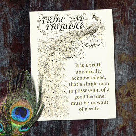 Postal Orgullo y prejuicio Capítulo Uno Peacock Beige