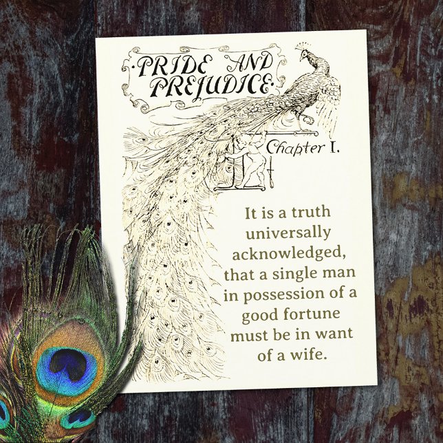 Postal Orgullo y prejuicio Capítulo Uno Peacock Beige (Subido por el creador)