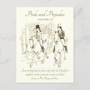Postal Orgullo y prejuicio Darcy Bingley Ride Horses