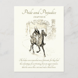 Postal Orgullo y prejuicio Sr. Bingley en caballo negro