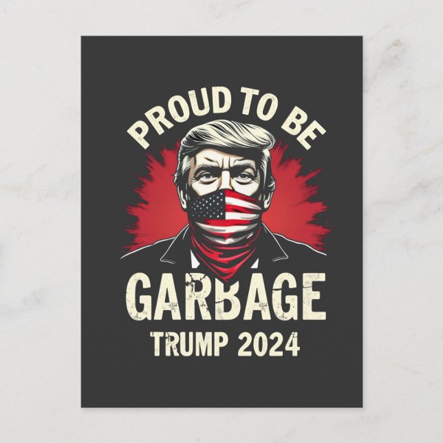 Postal Orgullosa basura de MAGA para las elecciones de pa (Anverso)