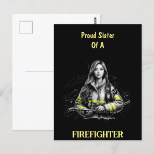 Postal Orgullosa Hermana De FireFighter W