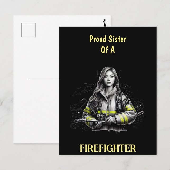 Postal Orgullosa Hermana De FireFighter W (Anverso / Reverso)