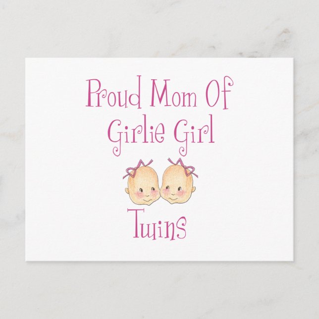 Postal Orgullosa Madre De Gemelos Chicas (Anverso)