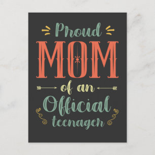 Postal Orgullosa madre de un adolescente oficial cumpleañ