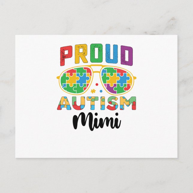 Postal Orgullosa Mimi Mamá Conciencia del Autismo (Anverso)