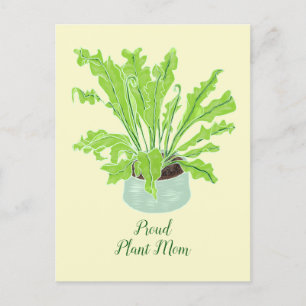 Postal Orgullosa Planta Mamá - nido de pájaro en naranja.